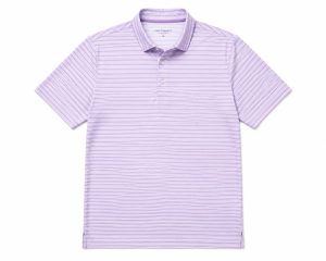 Men's Breathable Purple Stripe Golf Polo