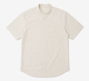 Casual Linen Band Collar Shirt