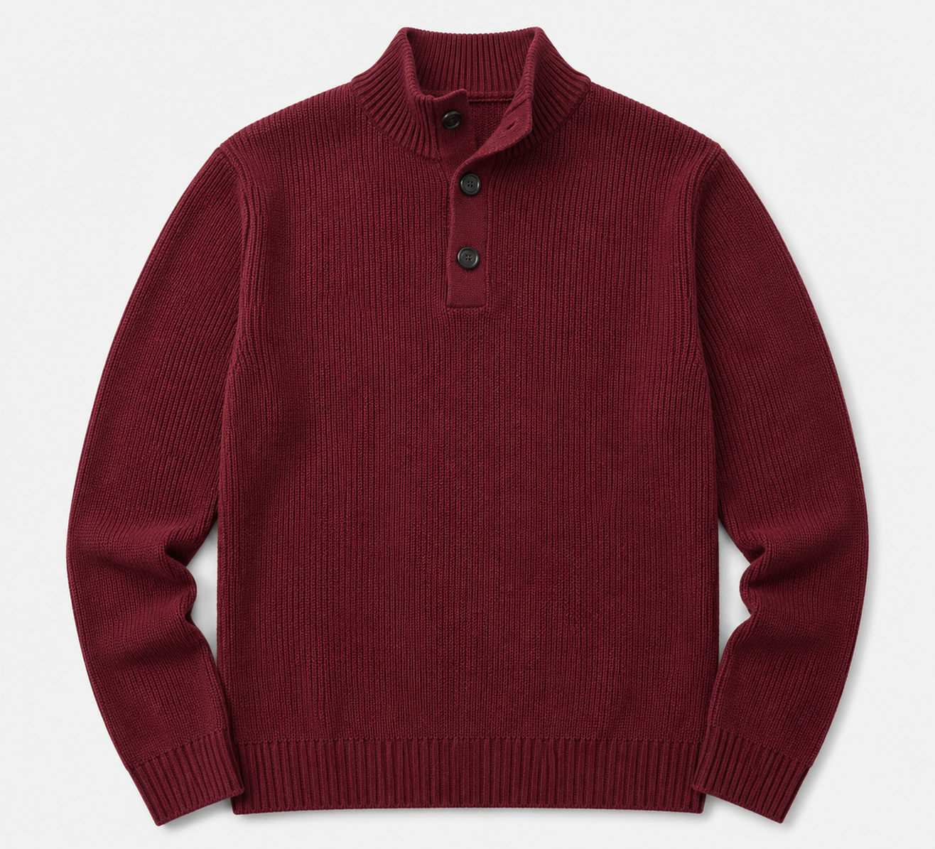 Men's Button Mock Neck Knit Sweater