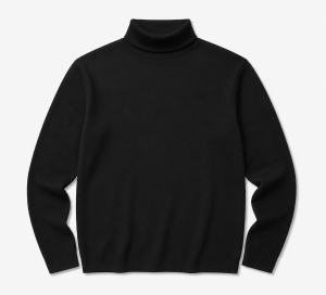 Men's Classic Black Turtleneck Knit Sweater