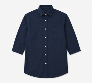 Mid-Sleeve Button-Up Shirt