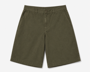 Washed Olive Relaxed Chino Shorts