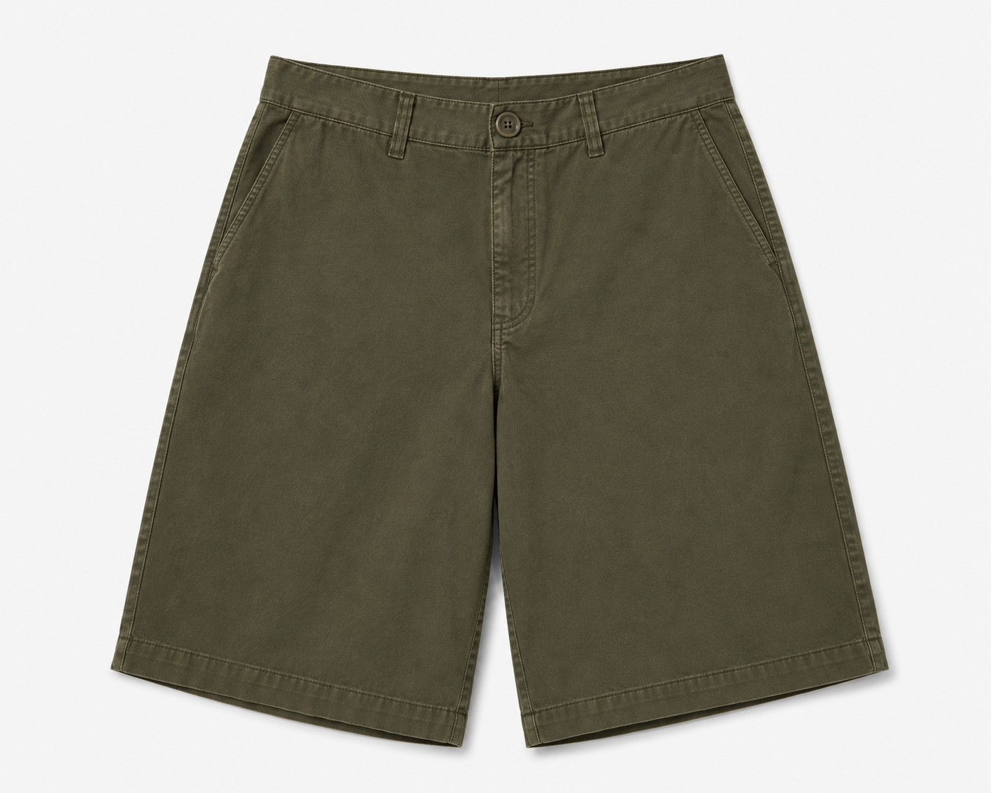 Washed Olive Relaxed Chino Shorts