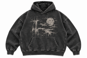 Distressed Printed Hoodie